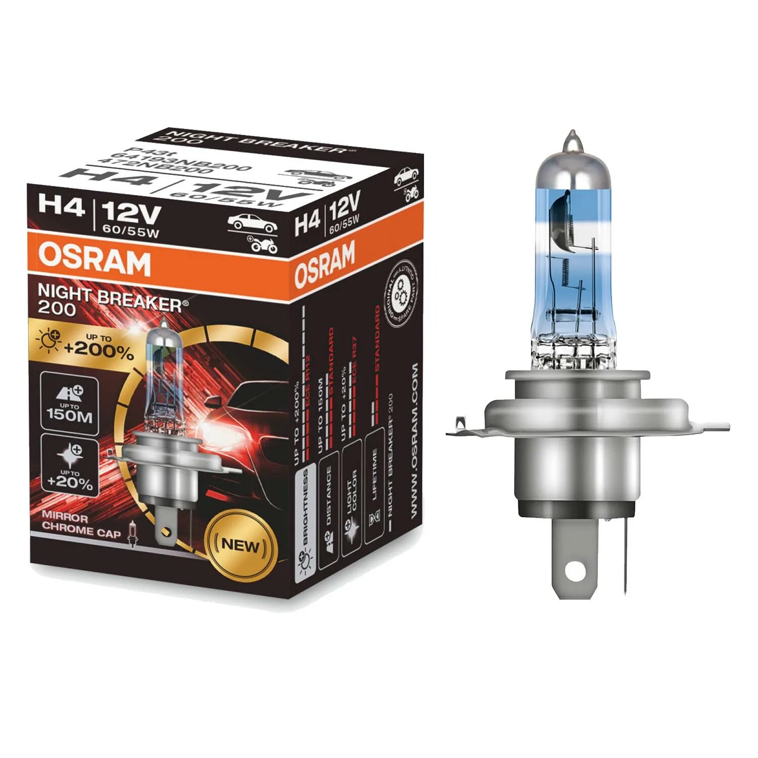 Лампа h4 12v 60/55w p43t 4050k Night breaker200 +200%. Osram Night Breaker +200% 64193nb200-HCB p43t. Osram Night Breaker 200 h4. Автолампа h4 55/60w 12v +200% Night Breaker (64193nb200_HCB) 2шт.