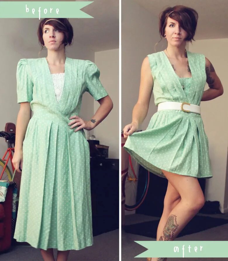 Перешиваем старые вещи. Изменить фасон. Переделываем старые платья. Блуза с запахом. Изменить фасон.