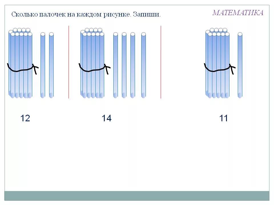 Сколько палочек на рисунке. Сколько палочек на картинке. Счетные палочки десятками. Десяток палочек.