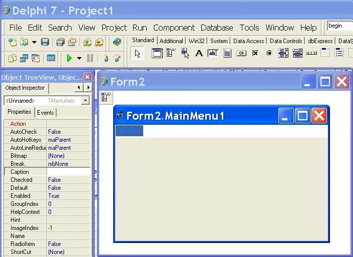 Компонент меню. Главное меню Делфи. Главное меню DELPHI. Редактор меню в Делфи. Компоненты DELPHI.