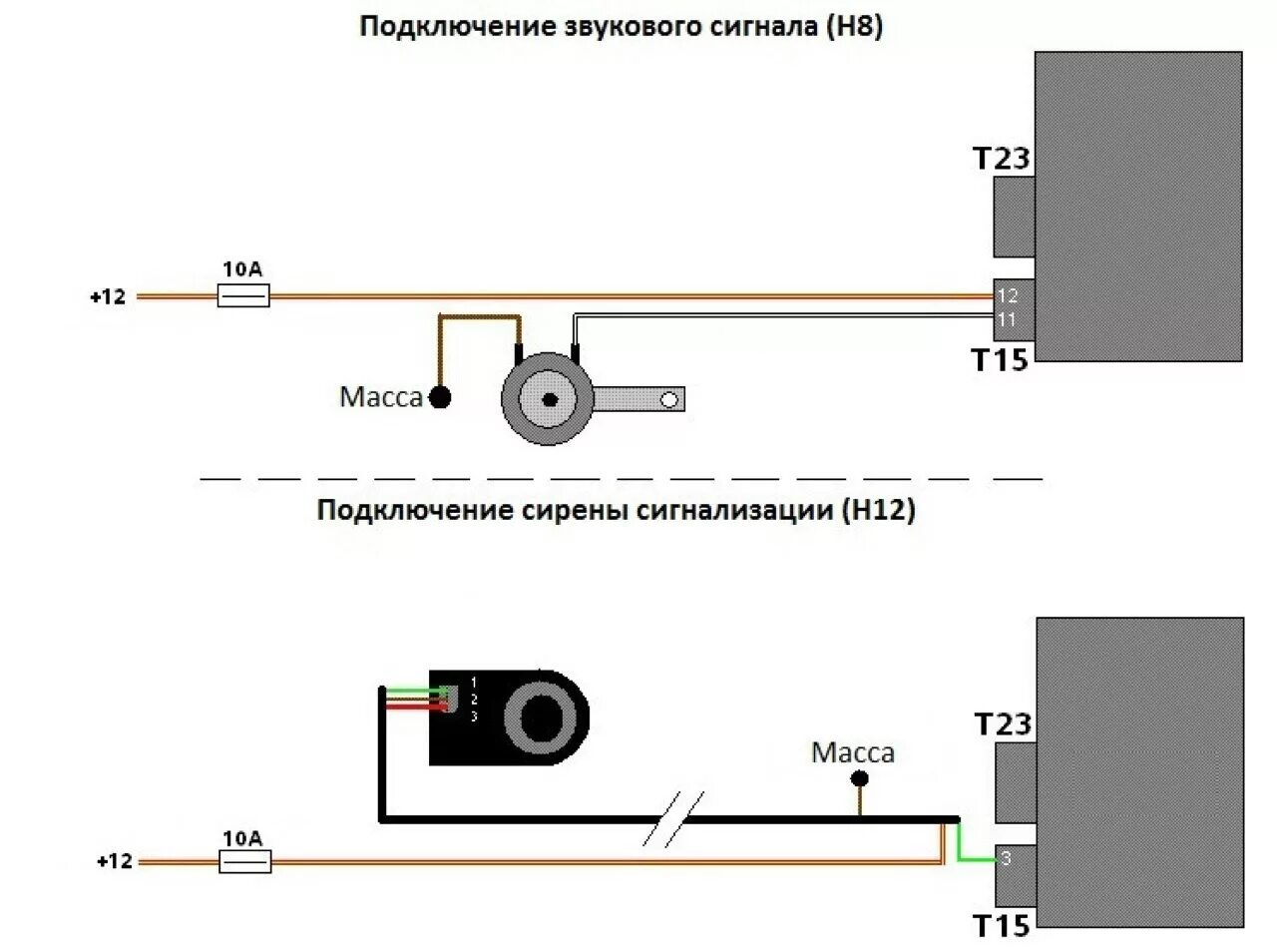 3 звуковых сигнала при включении. Схема подключения сирены автосигнализации. Автономная сирена для автосигнализации схема подключения. Схема подключения сигнализации к штатному клаксону. Схема подключения штатного сигнала к сигнализации.