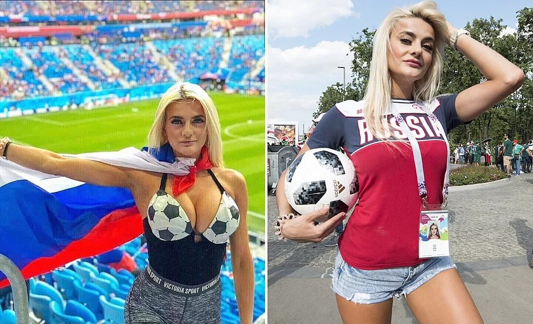 Болельщица давалка отжигает посреди поля. Болельщица давалка отжигает посреди поля