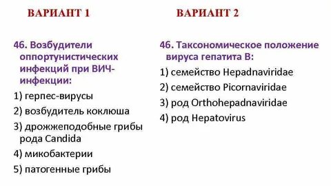 Возбудители оппортунистических инфекций