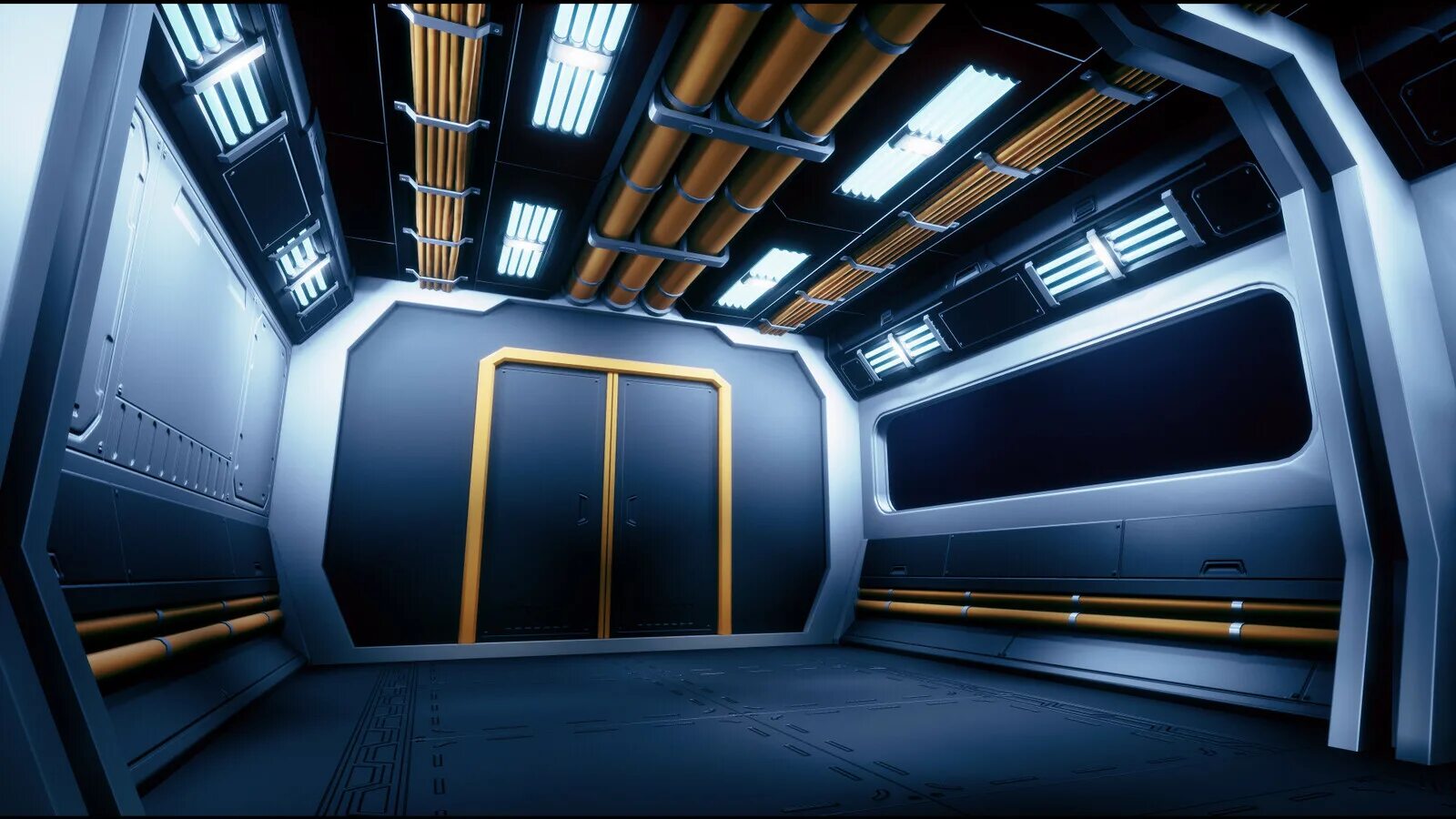 Тв sci fi на сегодня. Sci Fi Corridor двери. Sci-Fi Modular Corridor. Stylized Sci Fi Corridor. Стена в стиле Sci-Fi.