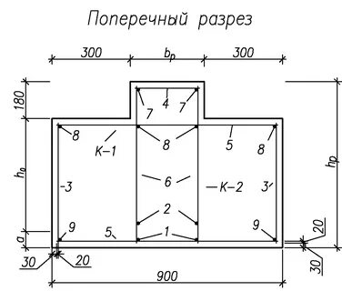 Сечение ригеля