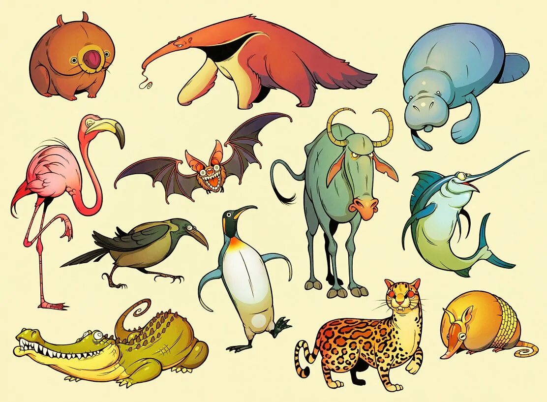 Стилизованные рисунки животных. Персонажи животные. Животные в мультяшном стиле. Стилизованные персонажи животных. Animal character