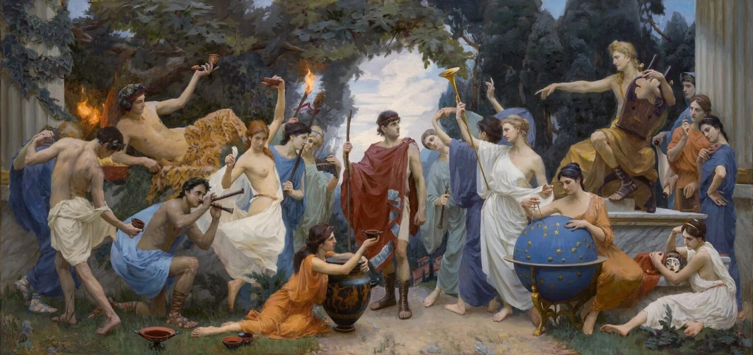 Дионис древняя Греция. Аполлон и Дионис картина.