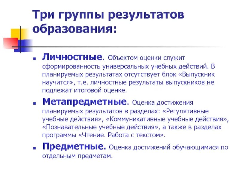 Три группы результатов образования. Группы результатов. 3 Группы результатов образования. Какие Результаты не подлежат итоговой оценки. Оценка группы компании