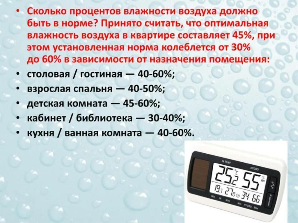 Норма влажности в детской комнате. Какая должна быть влажность воздуха в помещении. какая влажность должна быть в доме. какая норма влажности в квартире. какой уровень влажности должен быть в квартире.
