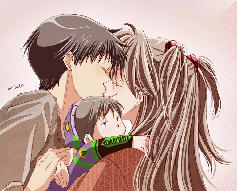 Аска и Синдзи. Евангелион Синдзи Асука поцелуй. Evangelion Asuka x Shinji.