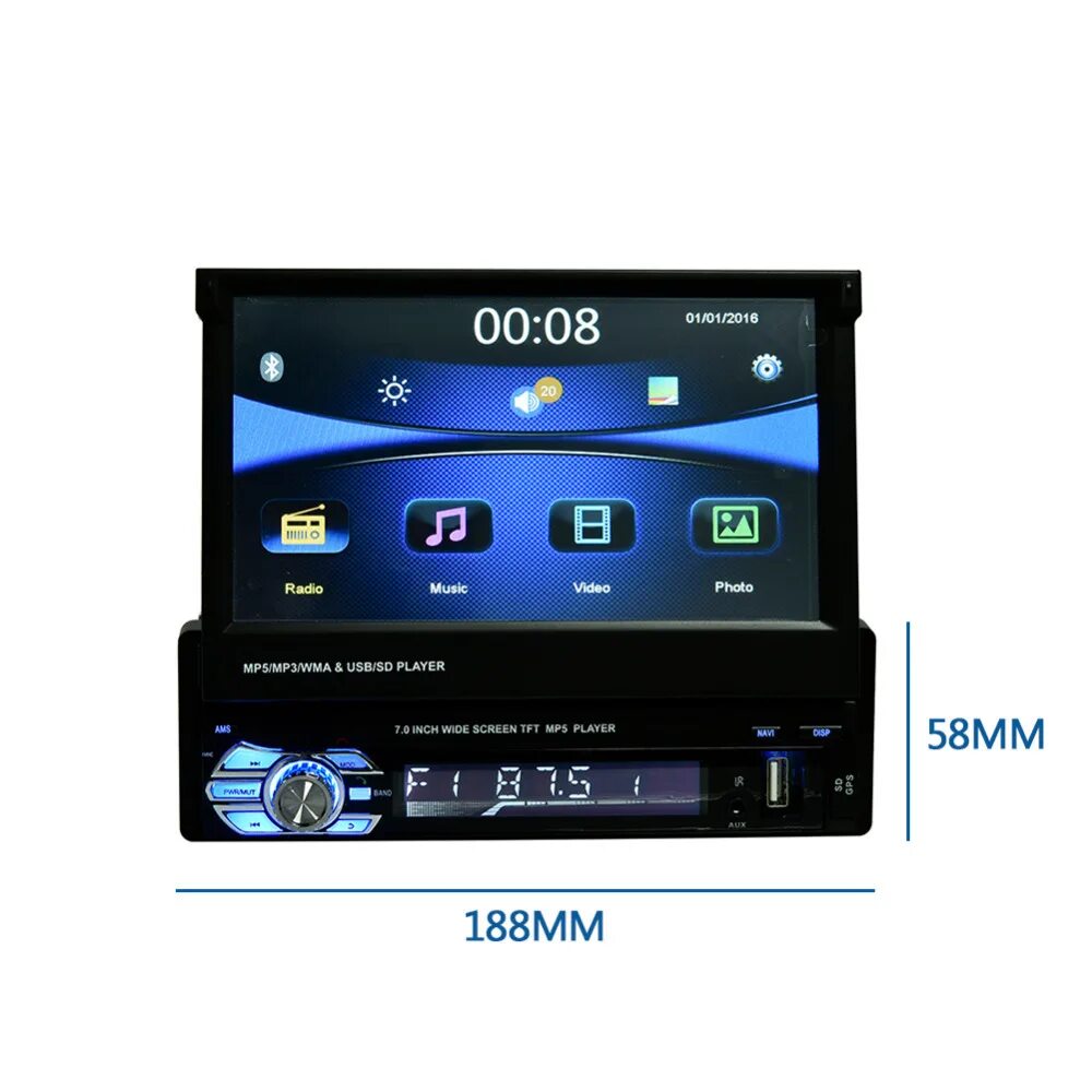 Автомагнитола Lesko 9601g с выдвижным экраном 7 дюймов. Магнитола 7.0 inch wide Screen TFT mp5 Player. Китайская автомагнитола 9601g. Китайские автомагнитолы 1din с блютуз. Магнитола mp5 player