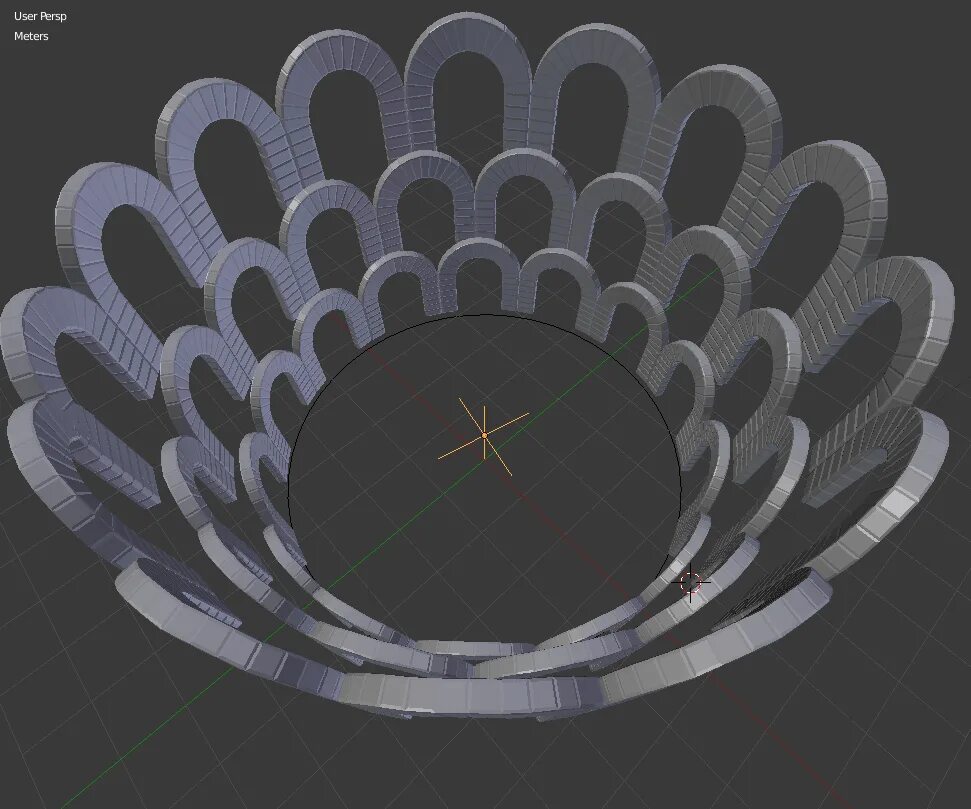 Кольцевые пластины. Пластина круговой массив. Спираль в Blender. Circular array. Circular ffe75.