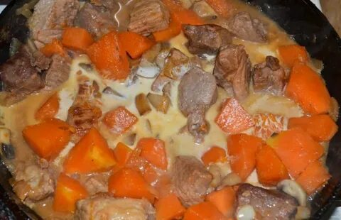 Свинина с тыквой и картошкой