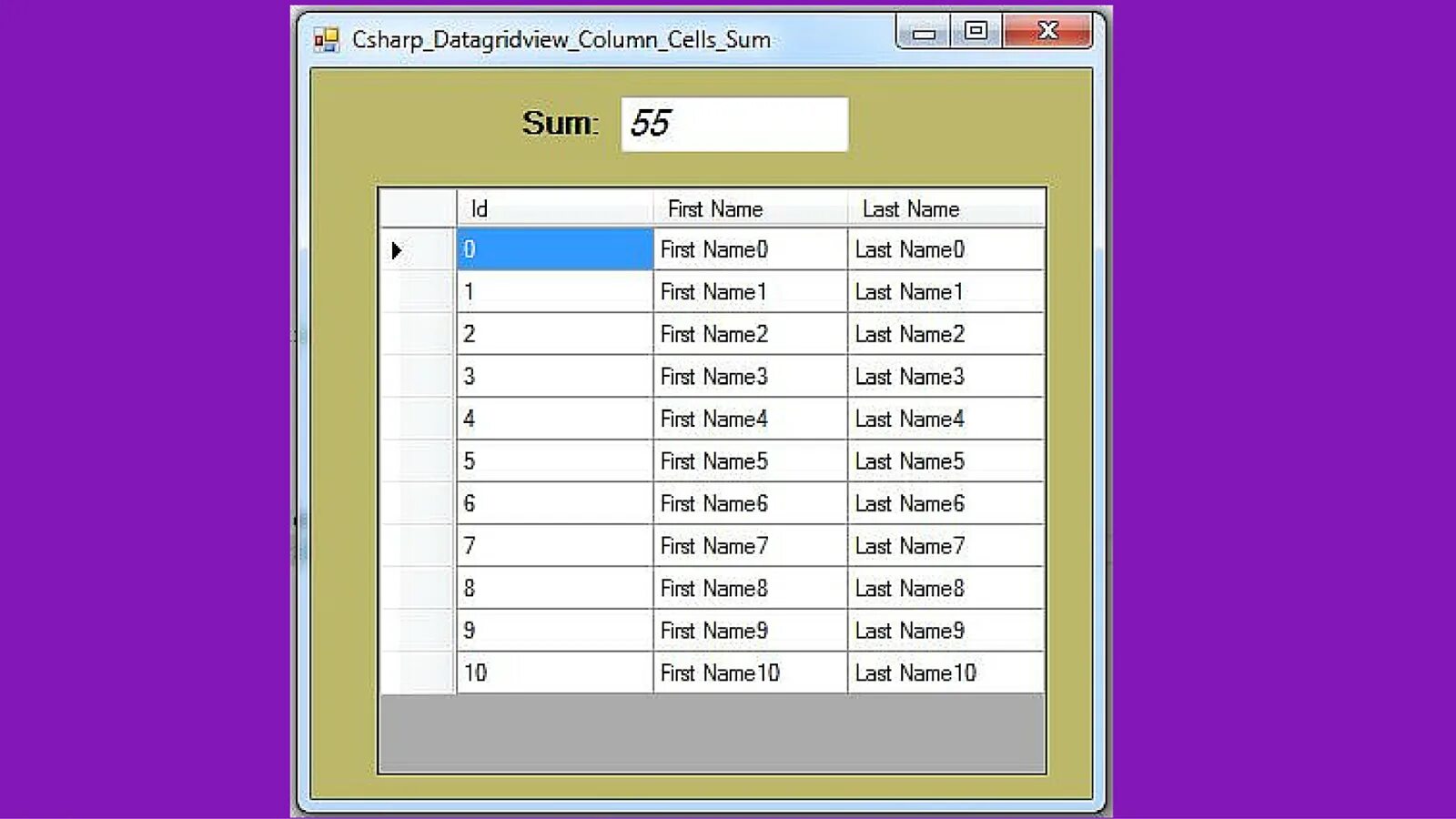 Get value c
