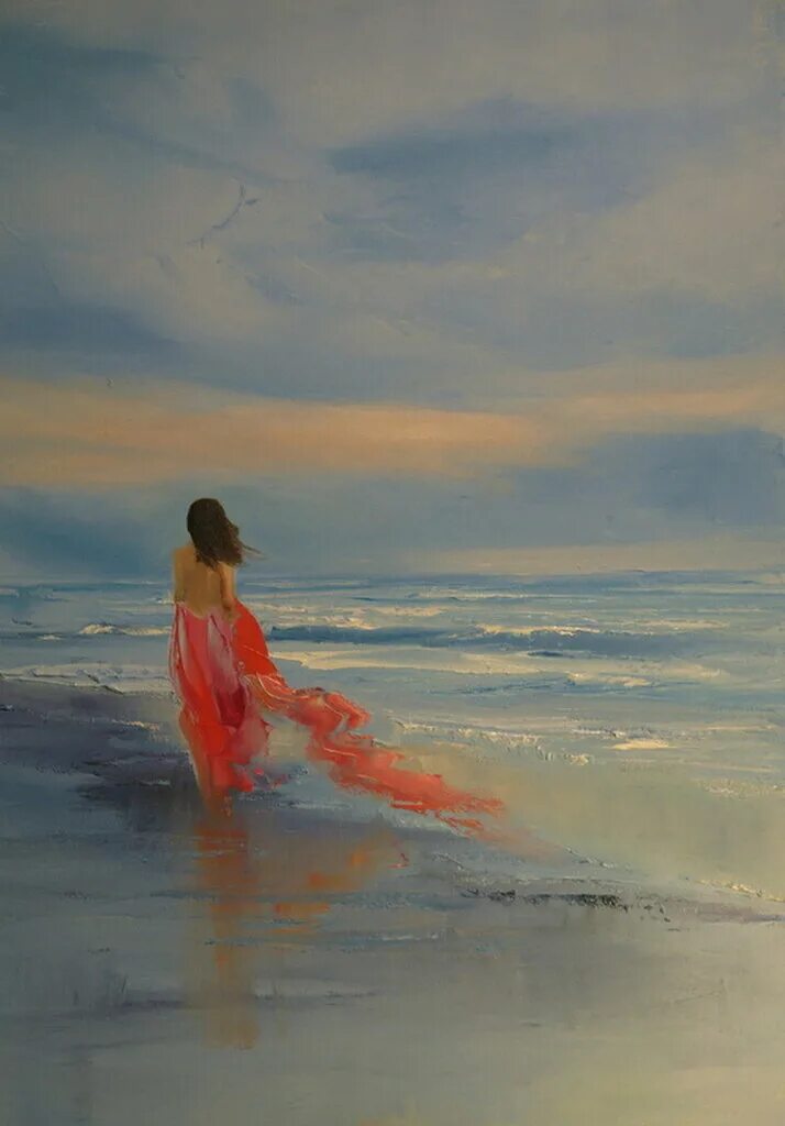 Девушка у моря картина. Волнующее впечатление