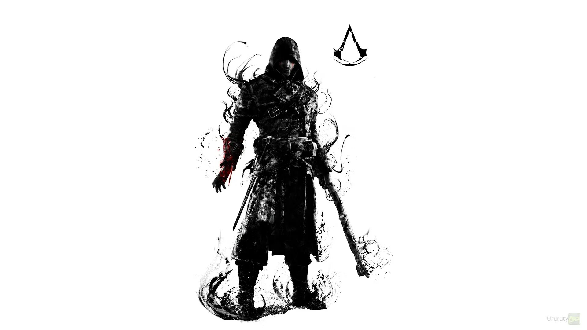 Темная игра на телефон. Assassins Creed на белом фоне. Фон ассасин. Ассасин на белом фоне. Обои черно белые из игр.