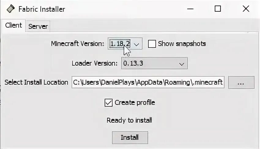 Install fabric version 0.43 1. Install fabric version 0.43 1