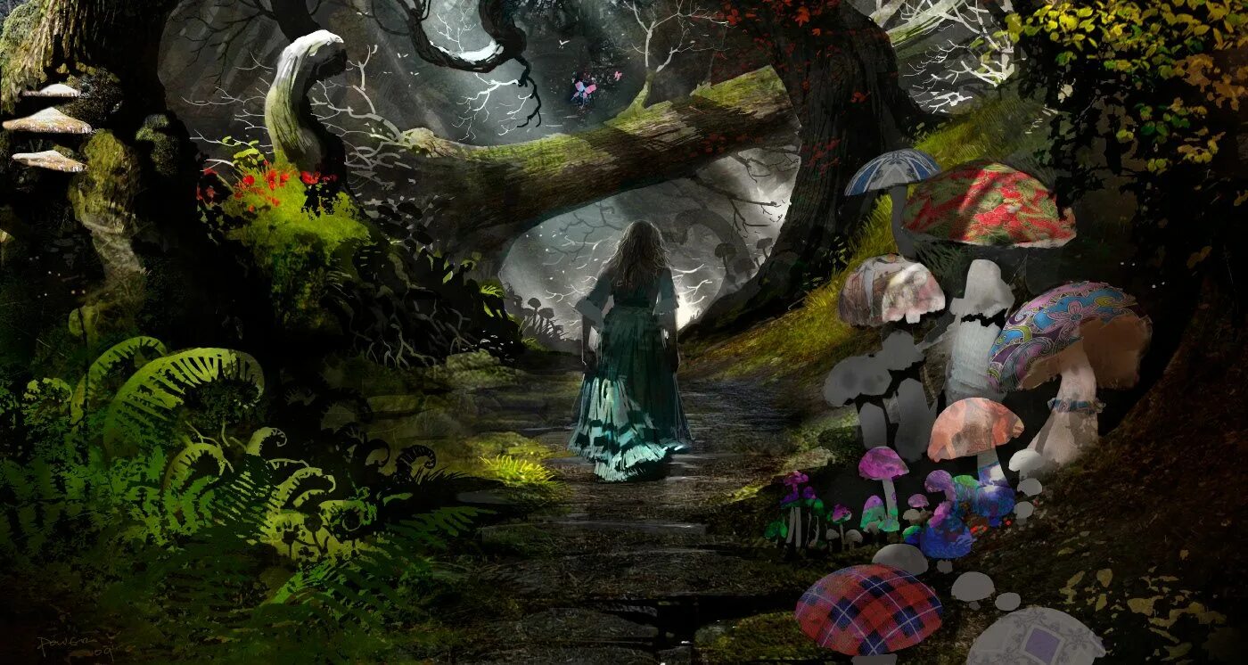Алиса в стране чудес волшебный лес. Алиса в лесу. Лес из алисы в стране чудес. Лес в алисе в стране чудес. Алиса в стране чудес волшебный лес.