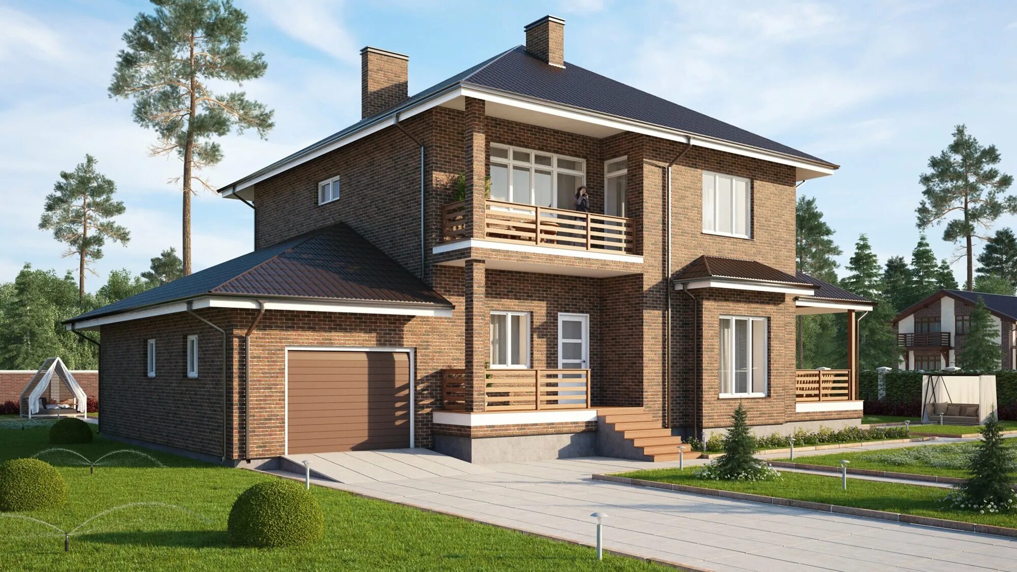 Дом из газобетона. Клинкерный кирпич фельдхаус 685. Дом из кирпича. Готовый кирпичный дом. Загородный дом.