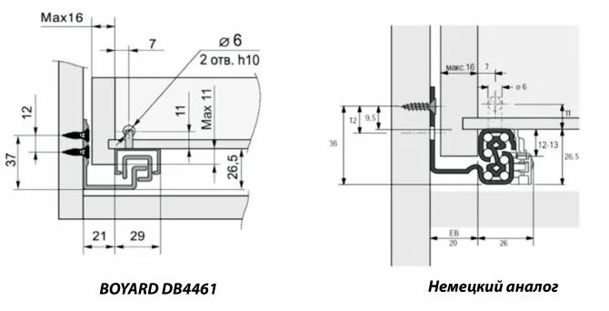 Направляющие скрытого монтажа 600мм 40кг полного выдвижения с замком 3D (17689) 
