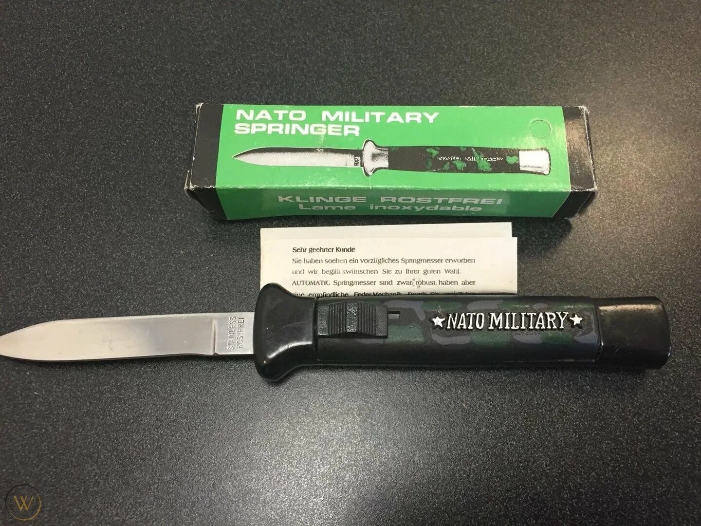 Super automatic. Нож Fox NATO Military. Выкидной нож NATO Military 90-х. Выкидной фронтальный нож 90х. Нож фронтальный выкидной super Automatic.