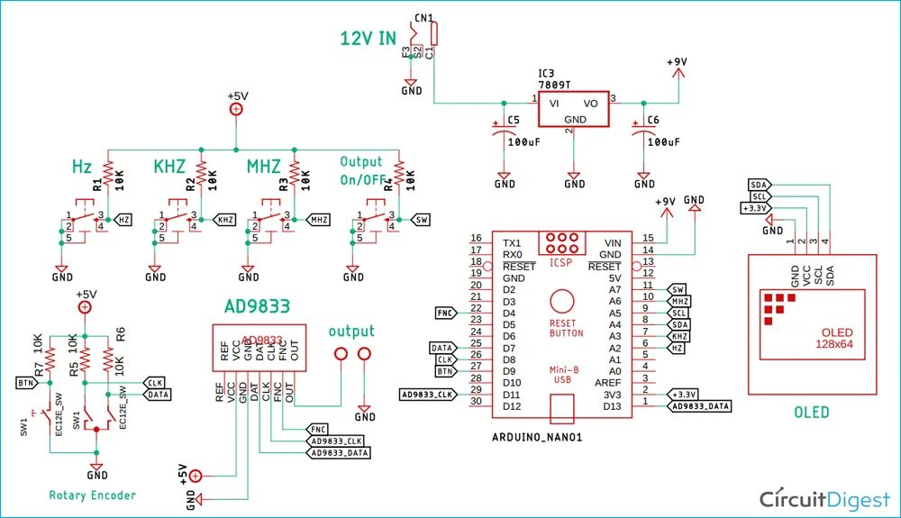Схема генератора на микросхеме ad9833 Функциональный генератор на AD9833 Форум творческих людей