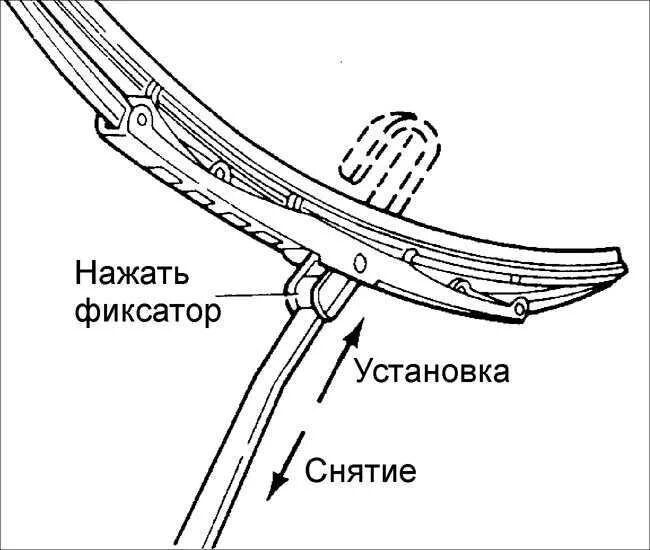 Ремонт Киа Сефия Замена щеток стеклоочистителя Kia Sephia