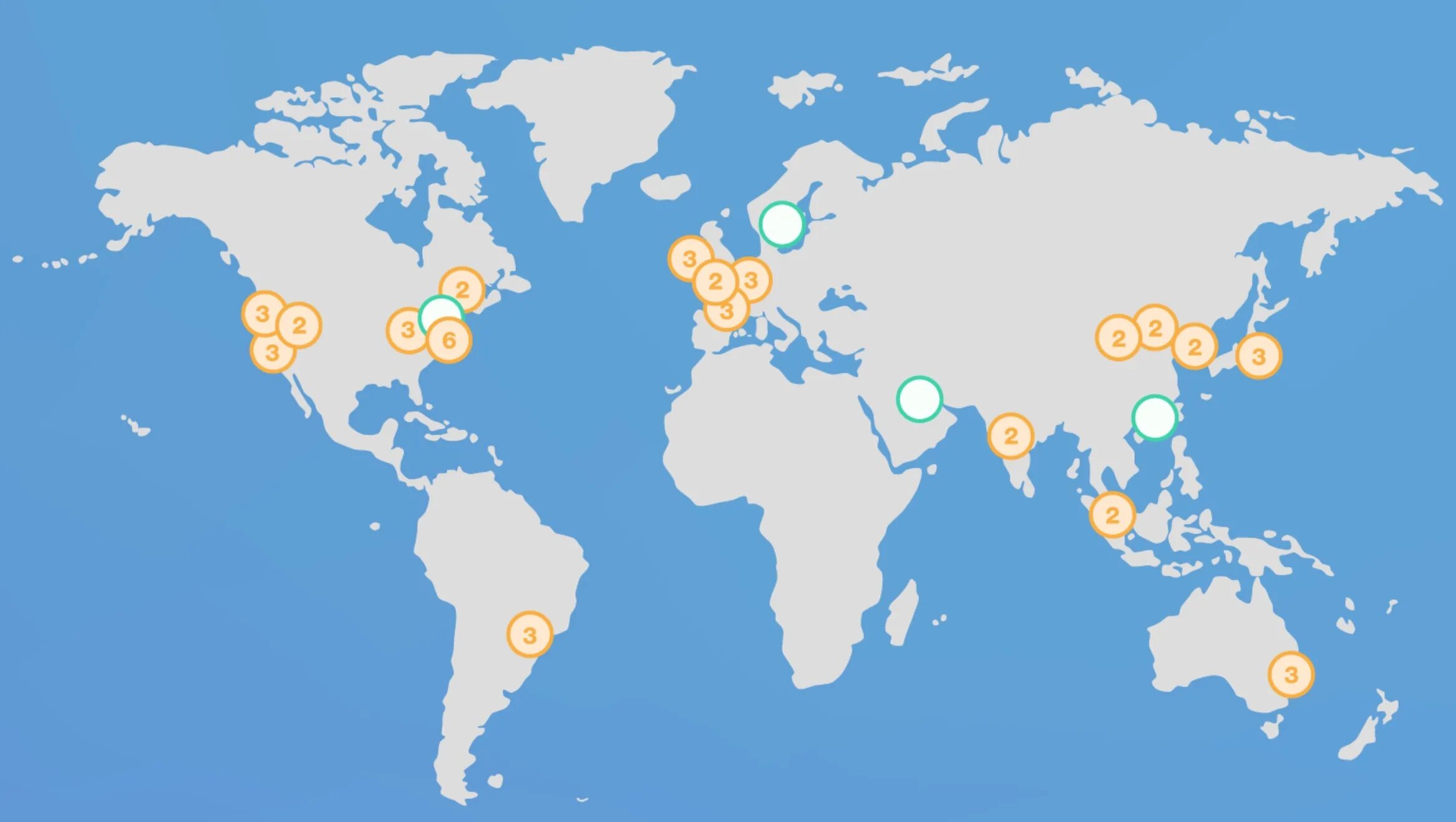 Go regions. Location of Regional Networks.