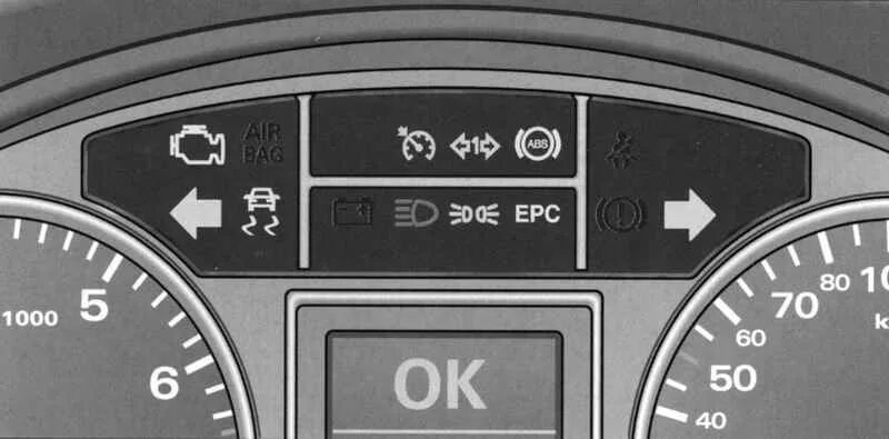 знаки на приборной панели ауди а6. чек на audi a4 b6. контрольные лампы ауди. контрольные лампы ауди. приборная панель ауди 200.