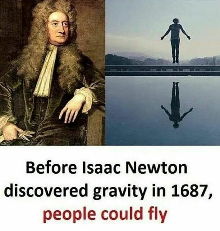 The people could fly. Isaac Newton Gravity. Ньютон смешные картинки. Исаак Ньютон смешное фото. Исаак Ньютон и яблоко.