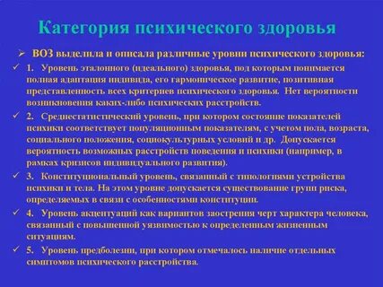 Категории психически больных