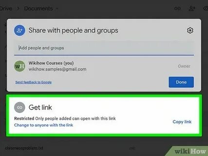 Shared drive link