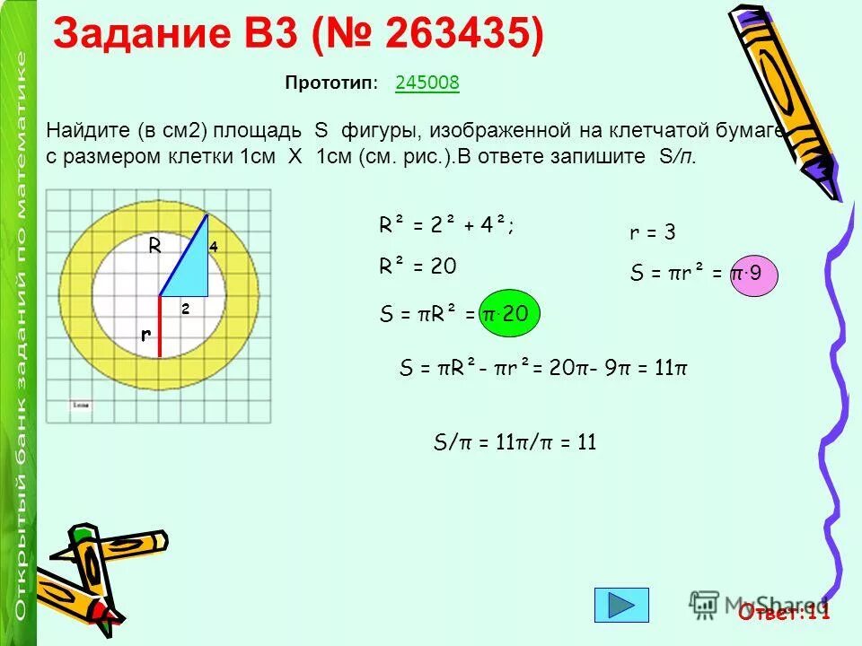 Площадь s фигуры