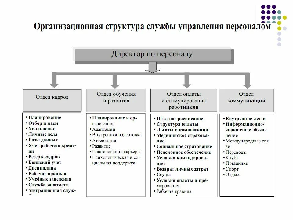 Функции кадрового работника в организации. Структурная схема службы управления персоналом организации. организационная структура службы управления персоналом. схема службы управления персоналом организации пример. структура департамента персонала.