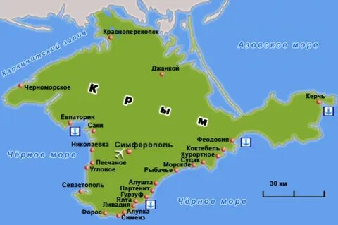 Карта крыма с кем граничит крым