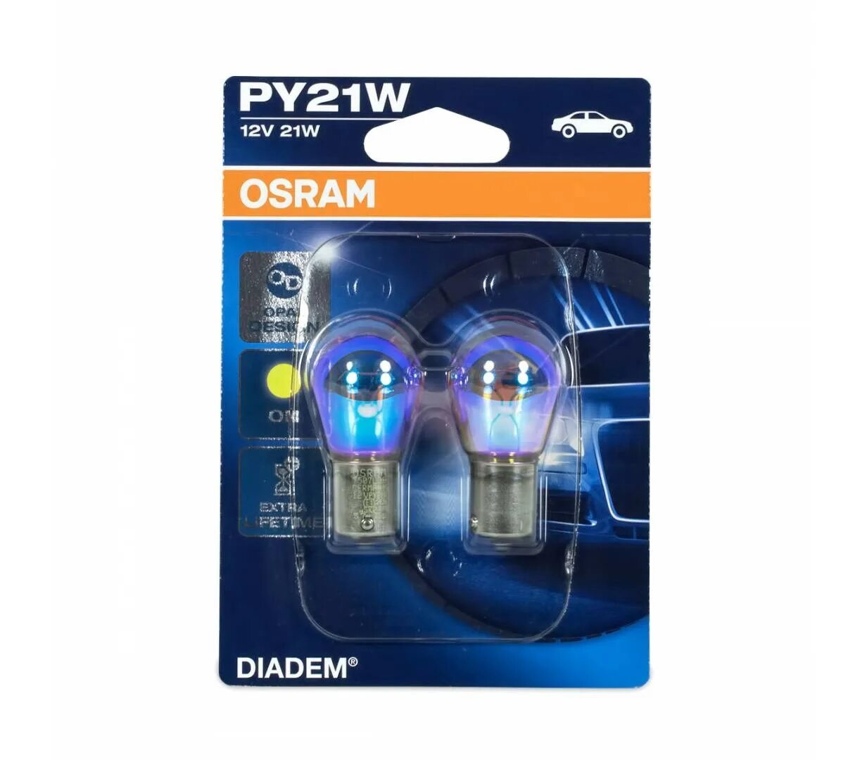 Osram 7507-02b. Py21w лампа Осрам. 12v py21w bau15s. Лампы Osram p21w с синей колбой.