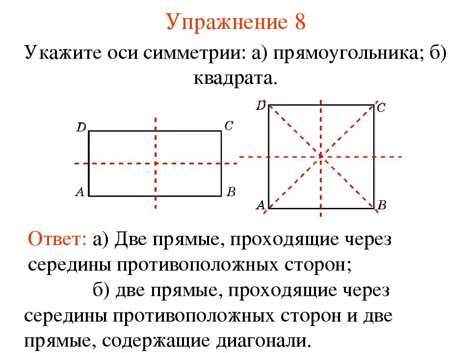 Оси симме рии прямоугольника. Оси симметрии квадрата. Прямоугольник имеет две оси симметрии. Оссисеметрии прямоугольника.