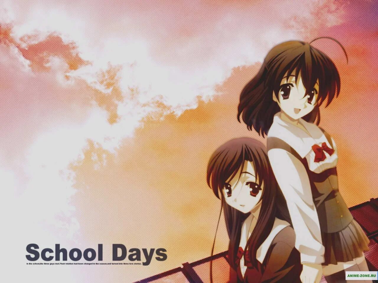 Your school days. Школьные дни обои. Секай аниме. School Days обои. Школьные дни аниме обои.