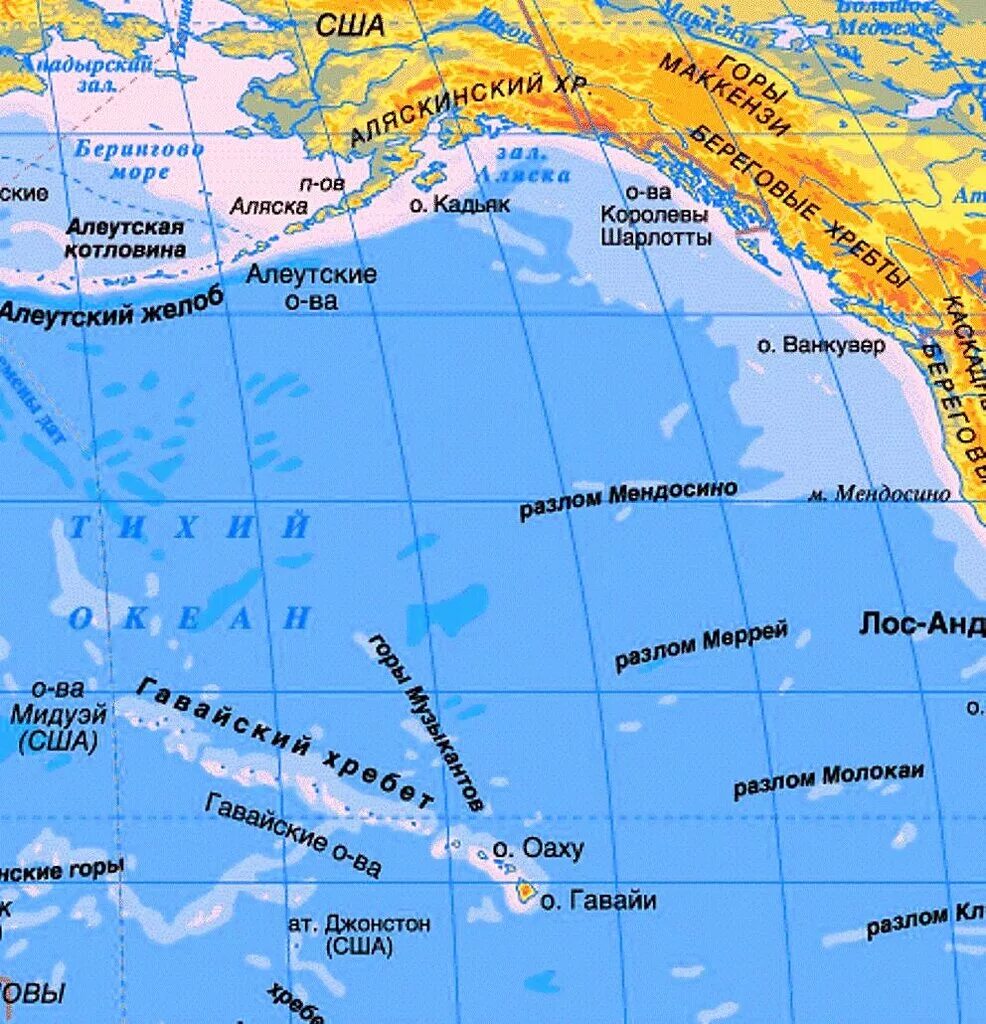 Алеутские острова на карте. Острова Тихого океана на карте. Гавайские острова на карте Тихого океана.