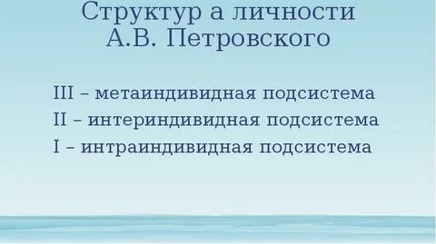 Подсистема личности