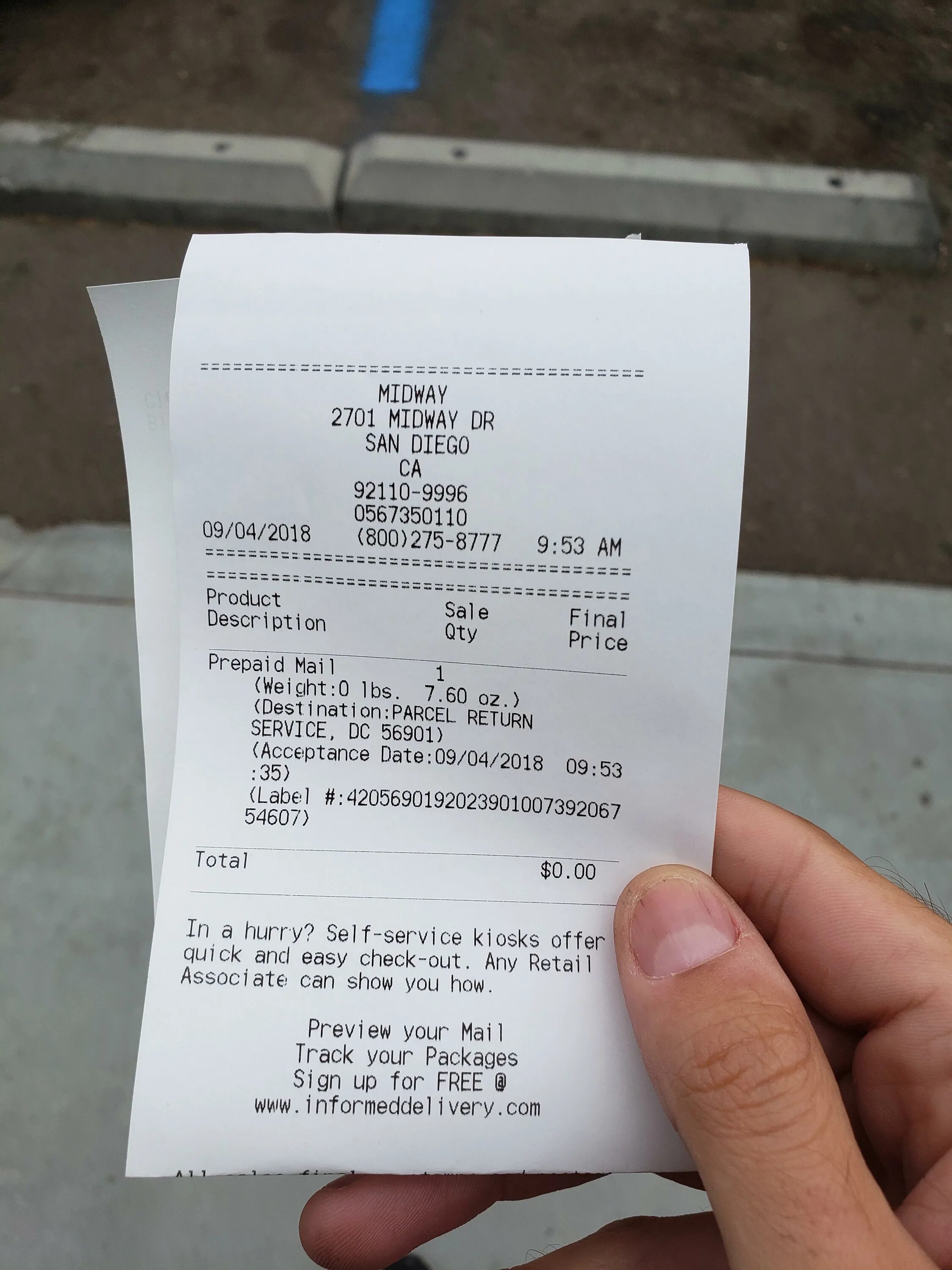 T me return label