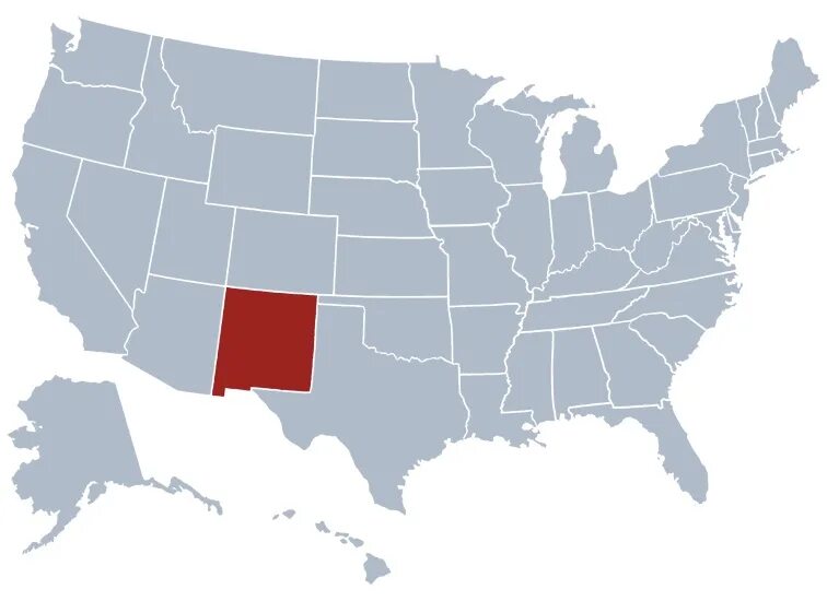 Нью Мехико штат США. Штат Нью Мексико на карте США. Нью Мехико штат на карте США. New Mexico State Map.