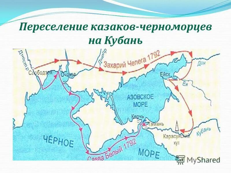 Переехавшие на кубань. Переселение Казаков черноморцев на Кубань. Переселение Казаков-черноморцев на Кубань карта. Переселение Казаков черноморцев на Кубань 3 класс кубановедение. История переселения Казаков на Кубань 3 класс.