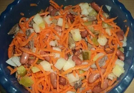 Салат фасоль морковь по корейски огурец