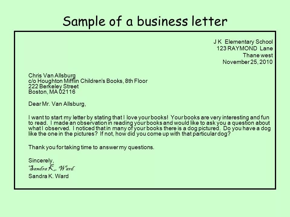 Letters пример. Business Letter example. Деловое письмо на английском. Business to Business Letters примеры. Business Letter writing пример.