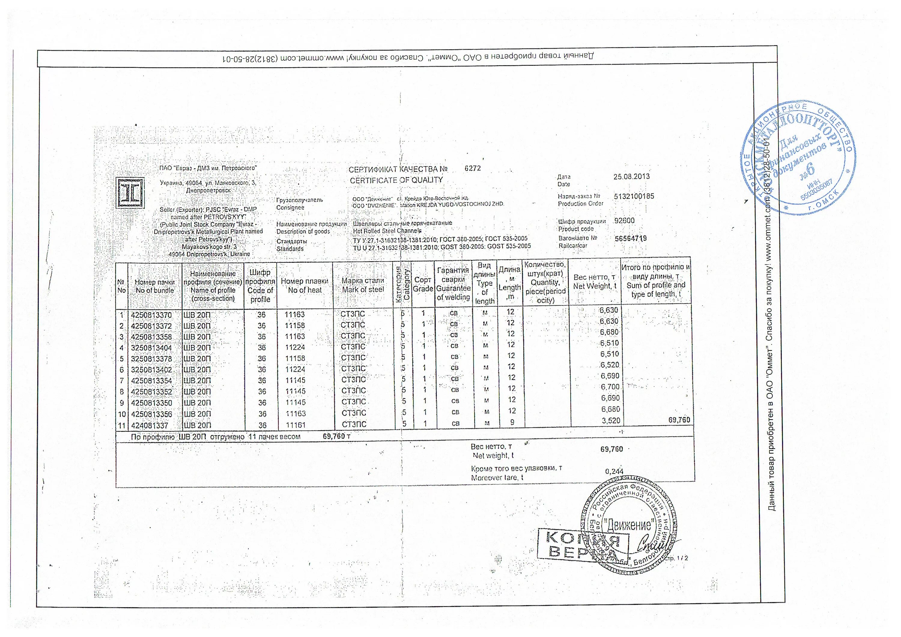 Гост 380 статус. Сертификат качества на швеллер 20п ЕВРАЗ. Швеллер 20 сертификат качества.