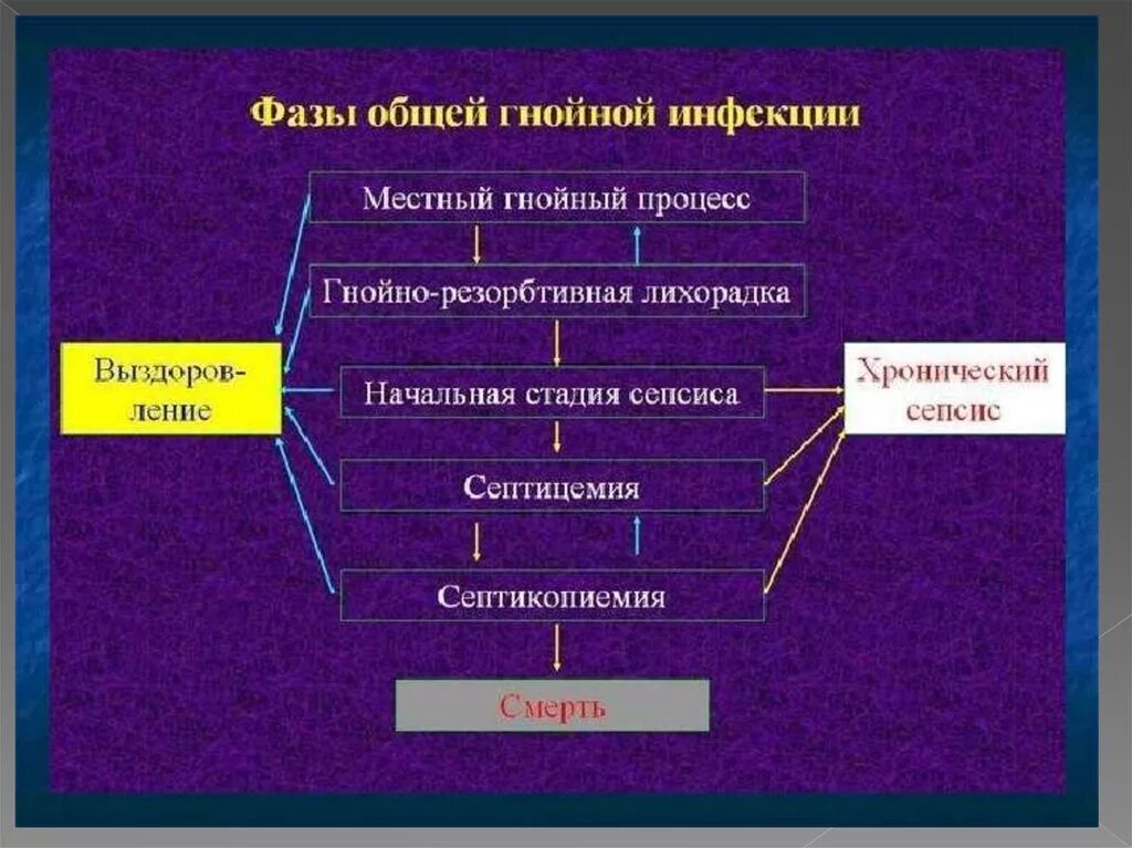 Стадии гнойной инфекции. Стадии нагноительного процесса. Гнойную степень