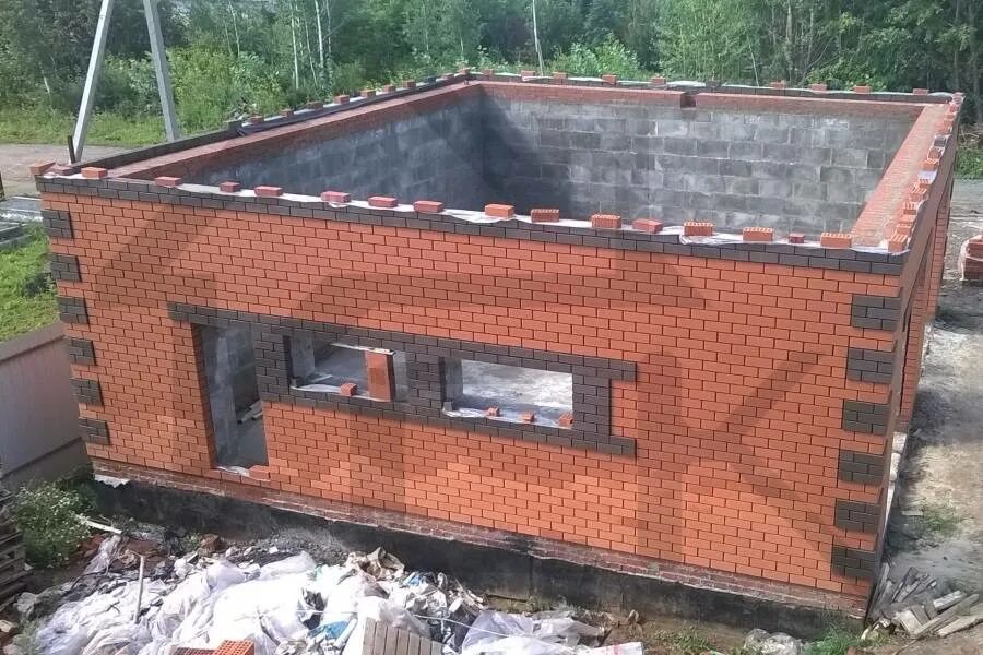 Построить дом из кирпича своими руками. Гараж из кирпича. баня из облицовочного кирпича. гараж из облицовочного кирпича. гараж из керамического кирпича.