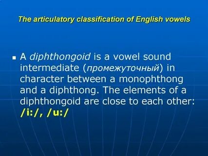 Classification of english vowels