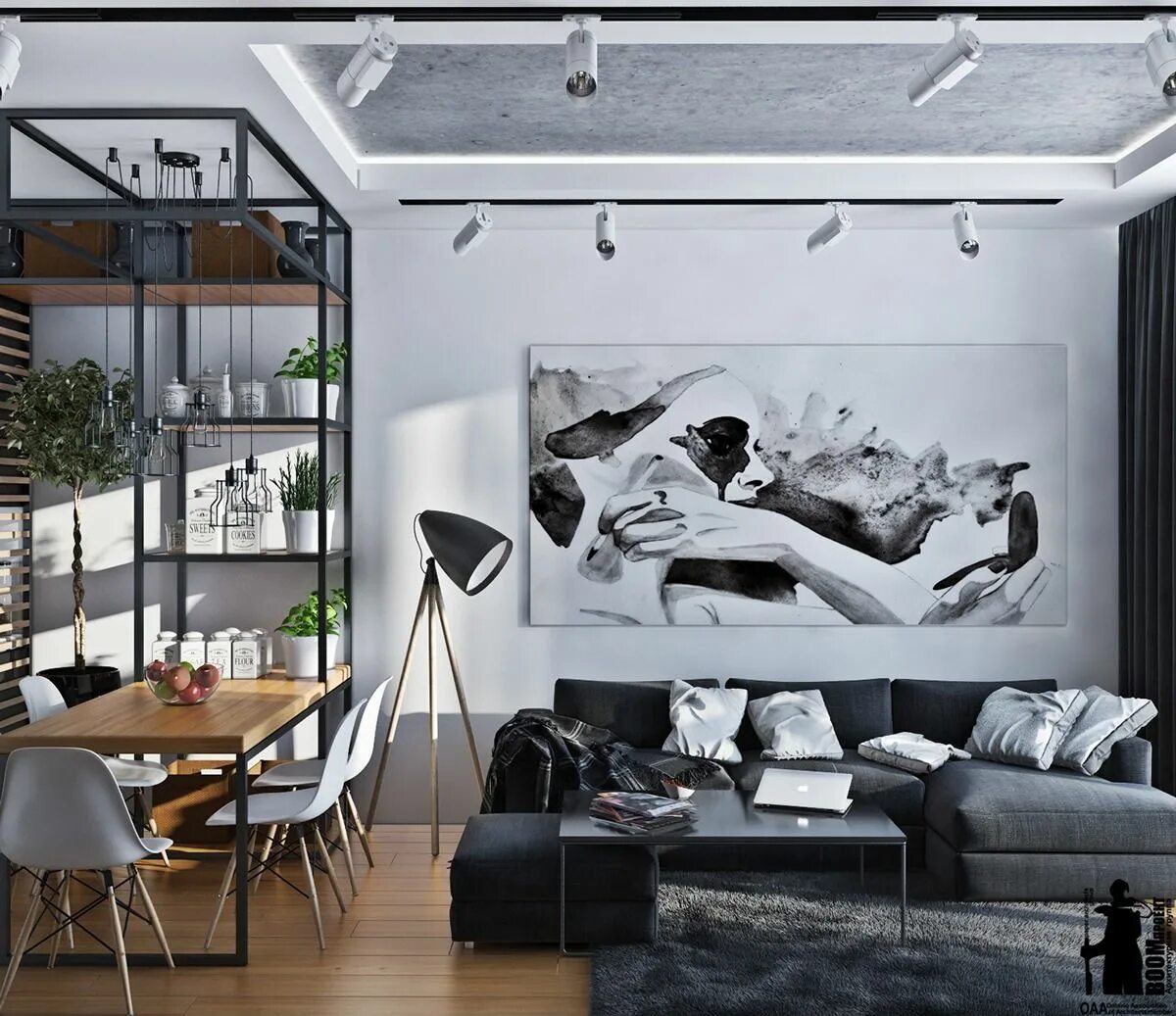 Картина в стиле лофт в гостиной Painting decor for livingroom Joker Heat Ladger. Loft в 2024 г Дизайн студии зву